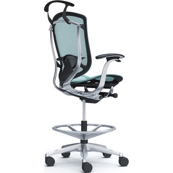 コンテッサセコンダ，固定肘，座メッシュ，ハイチェア，ポリッシュ，ブラック，ランバー付ハンガー付 オカムラ(岡村製作所)