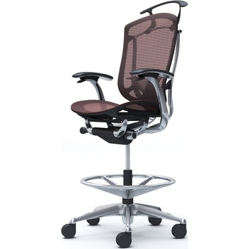 コンテッサセコンダ，固定肘，座メッシュ，ハイチェア，ポリッシュ，ブラック，ランバー付ハンガー付 オカムラ(岡村製作所)