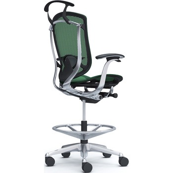 コンテッサセコンダ，固定肘，座メッシュ，ハイチェア，ポリッシュ，ブラック，ランバー付ハンガー付 オカムラ(岡村製作所)