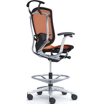 コンテッサセコンダ，固定肘，座メッシュ，ハイチェア，ポリッシュ，ブラック，ランバー付ハンガー付 オカムラ(岡村製作所)