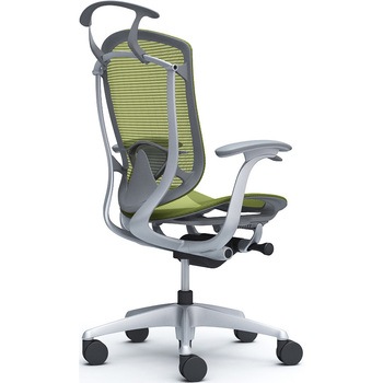 コンテッサセコンダ、固定肘、ハイバック、座メッシュ、ハンガー付、ランバー付、グレーB、シルバー、脚シルバー、ウレタン オカムラ(岡村製作所)