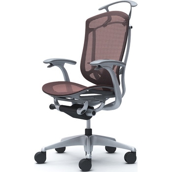 コンテッサセコンダ、固定肘、ハイバック、座メッシュ、ハンガー付、ランバー付、グレーB、シルバー、脚シルバー、ウレタン オカムラ(岡村製作所)