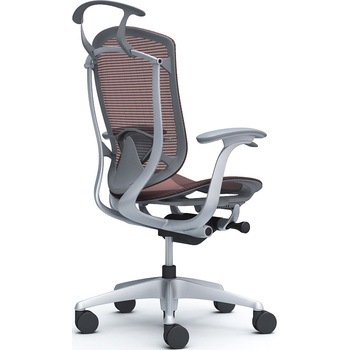 コンテッサセコンダ、固定肘、ハイバック、座メッシュ、ハンガー付、ランバー付、グレーB、シルバー、脚シルバー、ウレタン オカムラ(岡村製作所)