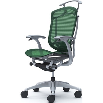 コンテッサセコンダ、固定肘、ハイバック、座メッシュ、ハンガー付、ランバー付、グレーB、シルバー、脚シルバー、ウレタン オカムラ(岡村製作所)