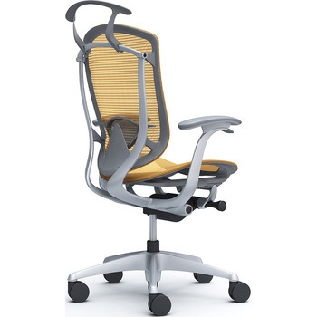 コンテッサセコンダ、固定肘、ハイバック、座メッシュ、ハンガー付、ランバー付、グレーB、シルバー、脚シルバー、ウレタン オカムラ(岡村製作所)