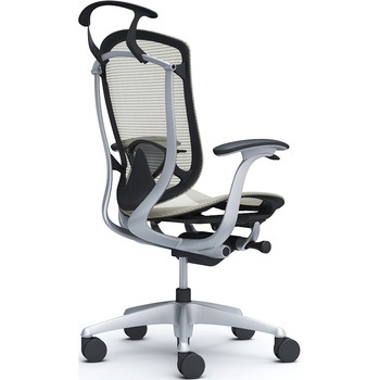 コンテッサセコンダ、固定肘、ハイバック、座メッシュ、ハンガー付、ランバー付、ブラックB、シルバー、脚シルバー、ウレタン オカムラ(岡村製作所)