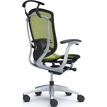 コンテッサセコンダ、固定肘、ハイバック、座メッシュ、ハンガー付、ランバー付、ブラックB、シルバー、脚シルバー、ウレタン オカムラ(岡村製作所)