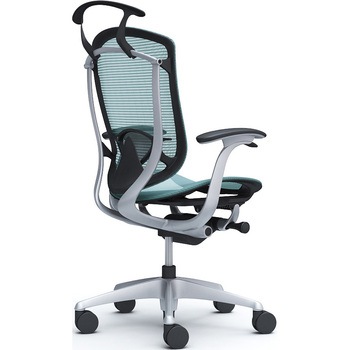 コンテッサセコンダ、固定肘、ハイバック、座メッシュ、ハンガー付、ランバー付、ブラックB、シルバー、脚シルバー、ウレタン オカムラ(岡村製作所)