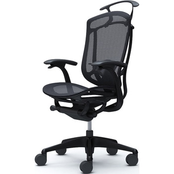 コンテッサセコンダ、固定肘、ハイバック、座メッシュ、ハンガー付、ランバー付、ブラックB、ブラック、脚ブラック、ウレタン オカムラ(岡村製作所)