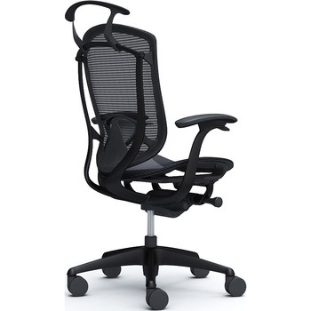 コンテッサセコンダ、固定肘、ハイバック、座メッシュ、ハンガー付、ランバー付、ブラックB、ブラック、脚ブラック、ウレタン オカムラ(岡村製作所)