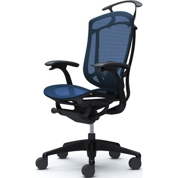 コンテッサセコンダ、固定肘、ハイバック、座メッシュ、ハンガー付、ランバー付、ブラックB、ブラック、脚ブラック、ウレタン オカムラ(岡村製作所)