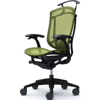 コンテッサセコンダ、固定肘、ハイバック、座メッシュ、ハンガー付、ランバー付、ブラックB、ブラック、脚ブラック、ウレタン オカムラ(岡村製作所)