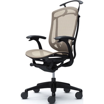 コンテッサセコンダ、固定肘、ハイバック、座メッシュ、ハンガー付、ランバー付、ブラックB、ブラック、脚ブラック、ウレタン オカムラ(岡村製作所)