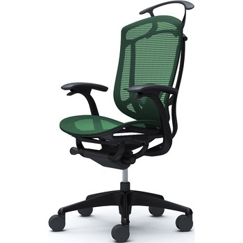 コンテッサセコンダ、固定肘、ハイバック、座メッシュ、ハンガー付、ランバー付、ブラックB、ブラック、脚ブラック、ウレタン オカムラ(岡村製作所)