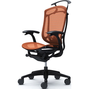 コンテッサセコンダ、固定肘、ハイバック、座メッシュ、ハンガー付、ランバー付、ブラックB、ブラック、脚ブラック、ウレタン オカムラ(岡村製作所)