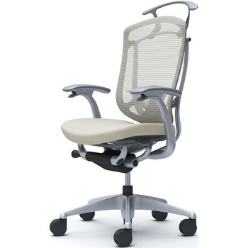 コンテッサセコンダ、固定肘、ハイバック、座クッション、ハンガー付、ランバー付、グレーB、シルバー、脚シルバー、ウレタン オカムラ(岡村製作所)