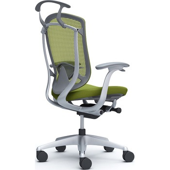 コンテッサセコンダ、固定肘、ハイバック、座クッション、ハンガー付、ランバー付、グレーB、シルバー、脚シルバー、ウレタン オカムラ(岡村製作所)