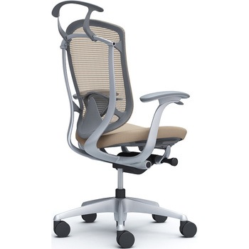 コンテッサセコンダ、固定肘、ハイバック、座クッション、ハンガー付、ランバー付、グレーB、シルバー、脚シルバー、ウレタン オカムラ(岡村製作所)