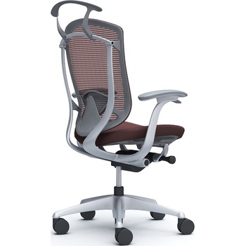 コンテッサセコンダ、固定肘、ハイバック、座クッション、ハンガー付、ランバー付、グレーB、シルバー、脚シルバー、ウレタン オカムラ(岡村製作所)