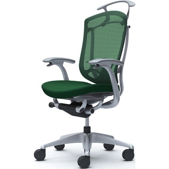 コンテッサセコンダ、固定肘、ハイバック、座クッション、ハンガー付、ランバー付、グレーB、シルバー、脚シルバー、ウレタン オカムラ(岡村製作所)