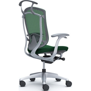 コンテッサセコンダ、固定肘、ハイバック、座クッション、ハンガー付、ランバー付、グレーB、シルバー、脚シルバー、ウレタン オカムラ(岡村製作所)