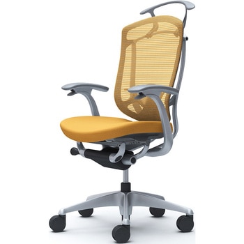 コンテッサセコンダ、固定肘、ハイバック、座クッション、ハンガー付、ランバー付、グレーB、シルバー、脚シルバー、ウレタン オカムラ(岡村製作所)