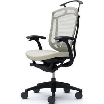コンテッサセコンダ、固定肘、ハイバック、座クッション、ハンガー付、ランバー付、ブラックB、ブラック、脚ブラック、ウレタン オカムラ(岡村製作所)