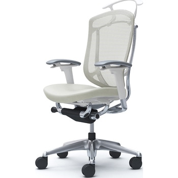 コンテッサセコンダ、可動肘、ハイバック、座革、ハンガー付、ランバー無、ホワイトB、ポリッシュ、脚ポリッシュ、ウレタン オカムラ(岡村製作所)