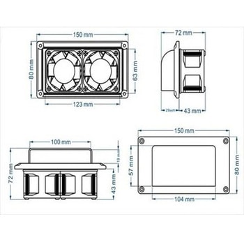 オリジナル 小型ベンチレーター MFS-12L DC12V用 マリンテック