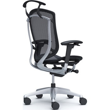 コンテッサセコンダ、可動肘、ハイバック、座メッシュ、ハンガー付、ランバー無、ブラックB、シルバー、脚シルバー、ウレタン オカムラ(岡村製作所)