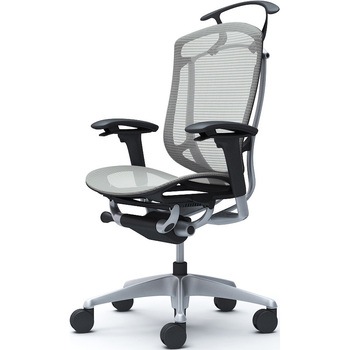 コンテッサセコンダ、可動肘、ハイバック、座メッシュ、ハンガー付、ランバー無、ブラックB、シルバー、脚シルバー、ウレタン オカムラ(岡村製作所)