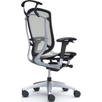 コンテッサセコンダ、可動肘、ハイバック、座メッシュ、ハンガー付、ランバー無、ブラックB、シルバー、脚シルバー、ウレタン オカムラ(岡村製作所)