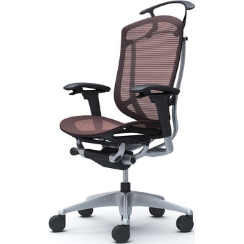 コンテッサセコンダ、可動肘、ハイバック、座メッシュ、ハンガー付、ランバー無、ブラックB、シルバー、脚シルバー、ウレタン オカムラ(岡村製作所)