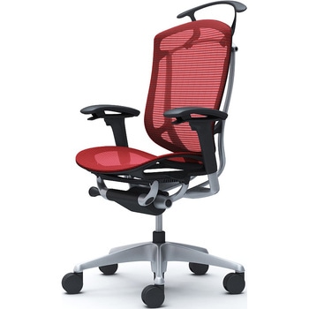 コンテッサセコンダ、可動肘、ハイバック、座メッシュ、ハンガー付、ランバー無、ブラックB、シルバー、脚シルバー、ウレタン オカムラ(岡村製作所)