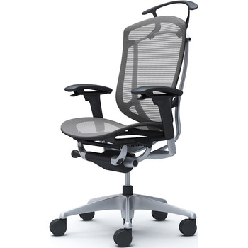 コンテッサセコンダ、可動肘、ハイバック、座メッシュ、ハンガー付、ランバー無、ブラックB、シルバー、脚シルバー、ウレタン オカムラ(岡村製作所)