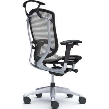 コンテッサセコンダ、可動肘、ハイバック、座メッシュ、ハンガー付、ランバー無、ブラックB、シルバー、脚シルバー、ウレタン オカムラ(岡村製作所)