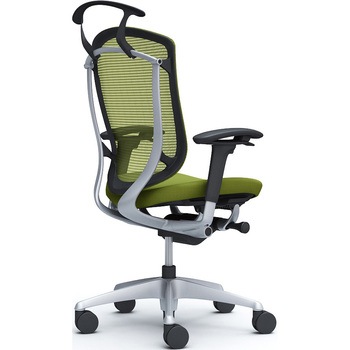 コンテッサセコンダ、可動肘、ハイバック、座クッション、ハンガー付、ランバー無、ブラックB、シルバー、脚シルバー、ウレタン オカムラ(岡村製作所)