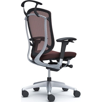 コンテッサセコンダ、可動肘、ハイバック、座クッション、ハンガー付、ランバー無、ブラックB、シルバー、脚シルバー、ウレタン オカムラ(岡村製作所)