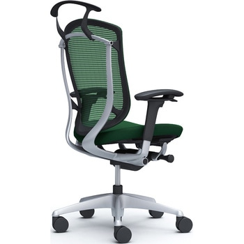 コンテッサセコンダ、可動肘、ハイバック、座クッション、ハンガー付、ランバー無、ブラックB、シルバー、脚シルバー、ウレタン オカムラ(岡村製作所)