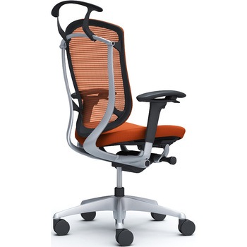 コンテッサセコンダ、可動肘、ハイバック、座クッション、ハンガー付、ランバー無、ブラックB、シルバー、脚シルバー、ウレタン オカムラ(岡村製作所)