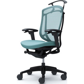 コンテッサセコンダ、可動肘、ハイバック、座クッション、ハンガー付、ランバー無、ブラックB、ブラック、脚ブラック、ウレタン オカムラ(岡村製作所)