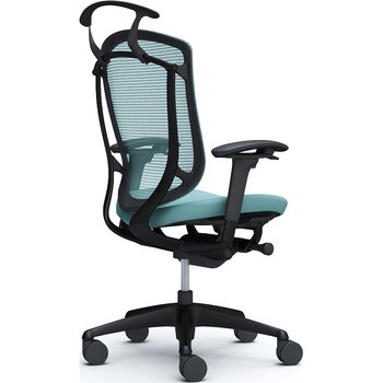 コンテッサセコンダ、可動肘、ハイバック、座クッション、ハンガー付、ランバー無、ブラックB、ブラック、脚ブラック、ウレタン オカムラ(岡村製作所)