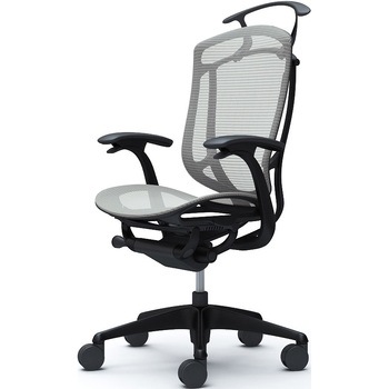 コンテッサセコンダ、固定肘、ハイバック、座メッシュ、ハンガー付、ランバー無、ブラックB、ブラック、脚ブラック、ウレタン オカムラ(岡村製作所)
