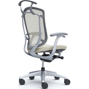 コンテッサセコンダ、固定肘、ハイバック、座クッション、ハンガー付、ランバー無、グレーB、シルバー、脚シルバー、ウレタン オカムラ(岡村製作所)