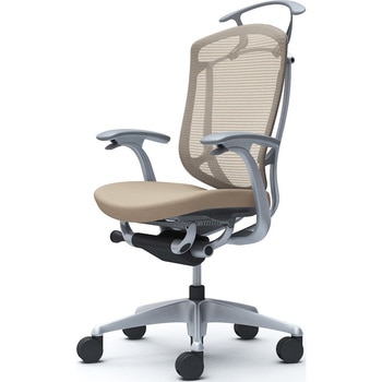 コンテッサセコンダ、固定肘、ハイバック、座クッション、ハンガー付、ランバー無、グレーB、シルバー、脚シルバー、ウレタン オカムラ(岡村製作所)