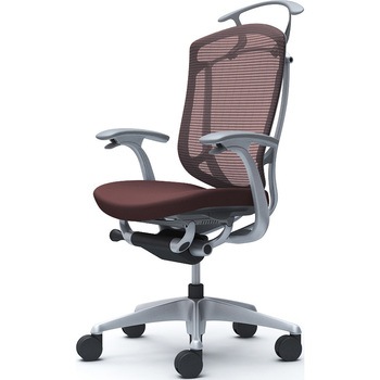 コンテッサセコンダ、固定肘、ハイバック、座クッション、ハンガー付、ランバー無、グレーB、シルバー、脚シルバー、ウレタン オカムラ(岡村製作所)