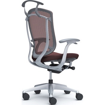 コンテッサセコンダ、固定肘、ハイバック、座クッション、ハンガー付、ランバー無、グレーB、シルバー、脚シルバー、ウレタン オカムラ(岡村製作所)