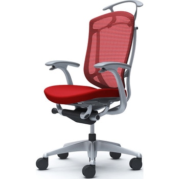 コンテッサセコンダ、固定肘、ハイバック、座クッション、ハンガー付、ランバー無、グレーB、シルバー、脚シルバー、ウレタン オカムラ(岡村製作所)