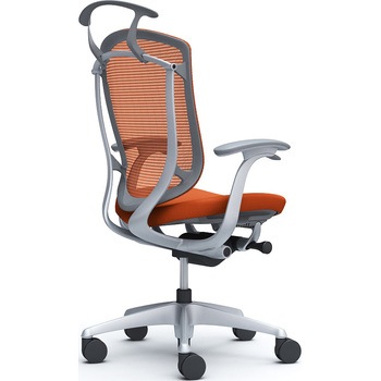 コンテッサセコンダ、固定肘、ハイバック、座クッション、ハンガー付、ランバー無、グレーB、シルバー、脚シルバー、ウレタン オカムラ(岡村製作所)