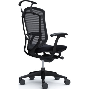 コンテッサセコンダ、固定肘、ハイバック、座クッション、ハンガー付、ランバー無、ブラックB、ブラック、脚ブラック、ウレタン オカムラ(岡村製作所)